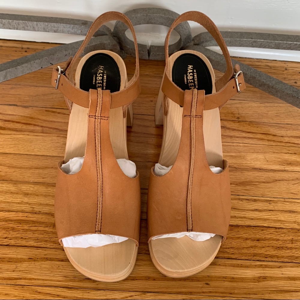 Swedish Hasbeens Tan Leather Sandals
